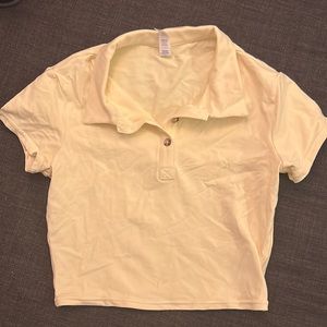 Size Small Yellow Alo Crop Polo